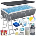 Basen ogrodowy stelażowy 404 x 201 x 100 cm 18w1 Bestway 56442