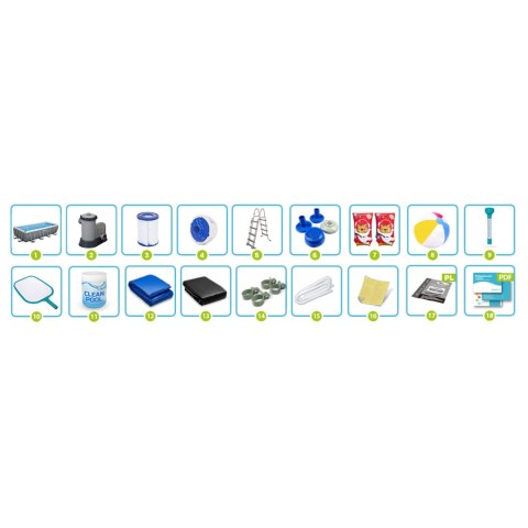 Basen ogrodowy stelażowy 549 x 274 x 122 cm 17w1 Bestway 56465
