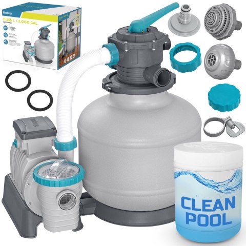 Pompa piaskowa do basenów 11355 L/h Bestway 58486 + tabletki multifunkcyjne