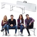 Ławka cateringowa ogrodowa składana 180 cm Plonos biała