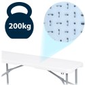 Ławka cateringowa ogrodowa składana 180 cm Plonos biała