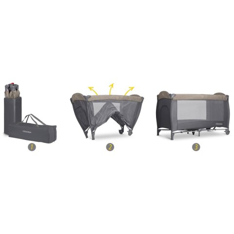 Łóżeczko turystyczne + materac + torba 125 x 65 x 78 cm RK-242 antracyt