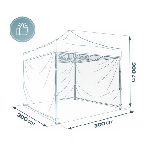 Pawilon ogrodowy 3 scianki 3 x 3m beżowy Plonos