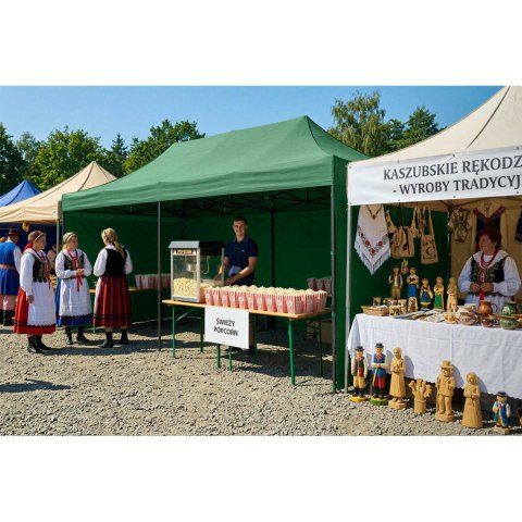 Pawilon ogrodowy 3 scianki 3 x 6m zielony Plonos