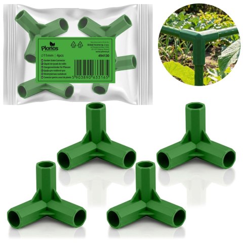 Złączki do tyczek 11mm typu 3 do pomidorów roślin Plonos PL-941 zielone 4szt