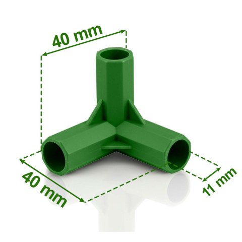 Złączki do tyczek 11mm typu 3 do pomidorów roślin Plonos PL-941 zielone 4szt
