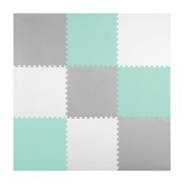 Duża mata piankowa puzzle Ricokids 180x180cm 9 szt szaro-turkusowa
