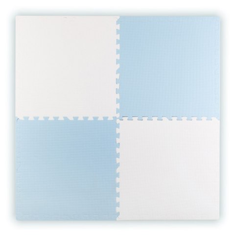Duża mata piankowa puzzle Ricokids 60x60 cm 4 szt. niebiesko-biała