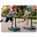 Hulajnoga trójkołowa dla dzieci balansowa LED Ricokids Leddi - czarno-turkusowa