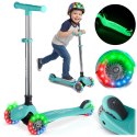 Hulajnoga trójkołowa dla dzieci balansowa świecąca w ciemności Ricokids Glow - turkusowa
