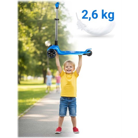 Hulajnoga trójkołowa dla dzieci balansowa świecąca w ciemności Ricokids Jelly - niebieska