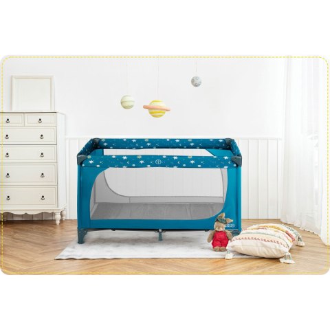 Łóżeczko turystyczne + materac + torba 125 x 65 x 78 cm RK-240 granatowe