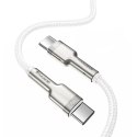 Kabel przewód USB-C Cafule Metal 100W 2m - biały