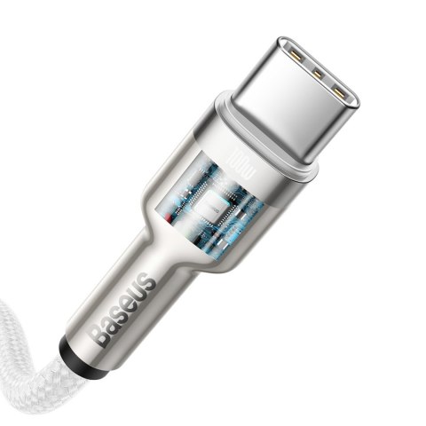 Kabel przewód USB-C Cafule Metal 100W 2m - biały