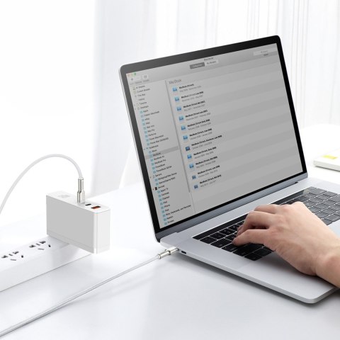 Kabel przewód USB-C Cafule Metal 100W 2m - biały