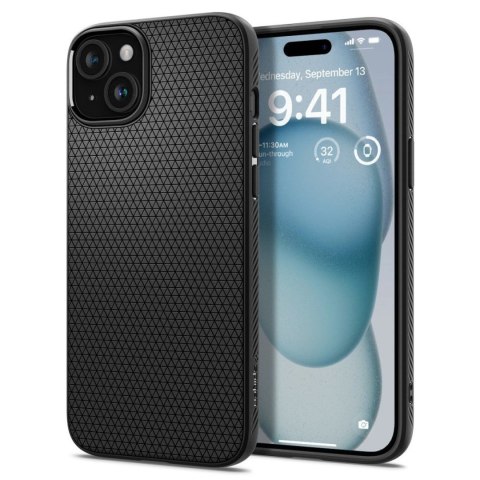 Etui pokrowiec na iPhone 15 Liquid Air - czarny mat