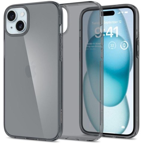 Etui pokrowiec na iPhone 15 Plus Crystal Flex - szaro przezroczysty