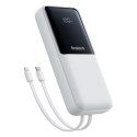 Powerbank 20000mAh 22.5W USB-A USB-C z wbudowanymi kablami USB-C iPhone Lightning - biały