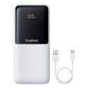 Powerbank 20000mAh 22.5W USB-A USB-C z wbudowanymi kablami USB-C iPhone Lightning - biały
