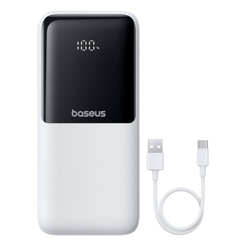 Powerbank 20000mAh 22.5W USB-A USB-C z wbudowanymi kablami USB-C iPhone Lightning - biały