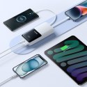Powerbank 20000mAh 22.5W USB-A USB-C z wbudowanymi kablami USB-C iPhone Lightning - biały