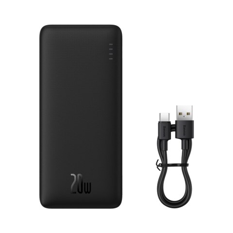 Powerbank 20W 30000mAh USB-A USB-C Airpow Fast Charge z kablem USB-C 30cm - czarny