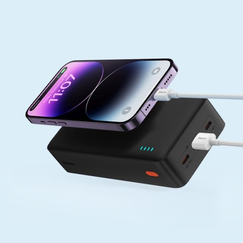 Powerbank 20W 30000mAh USB-A USB-C Airpow Fast Charge z kablem USB-C 30cm - czarny