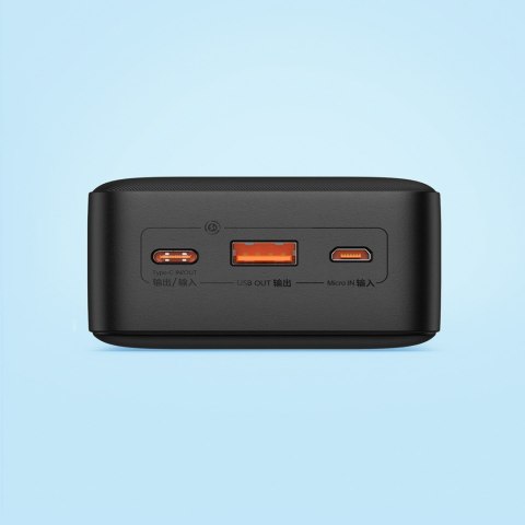 Powerbank 20W 30000mAh USB-A USB-C Airpow Fast Charge z kablem USB-C 30cm - czarny