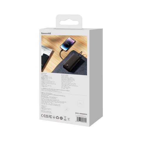 Powerbank 20W 30000mAh USB-A USB-C Airpow Fast Charge z kablem USB-C 30cm - czarny