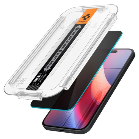 Szkło hartowane prywatyzujące na iPhone 15 / 16 z adapterem Glas.tR EzFit - 2 szt.