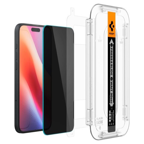 Szkło hartowane prywatyzujące na iPhone 15 / 16 z adapterem Glas.tR EzFit - 2 szt.