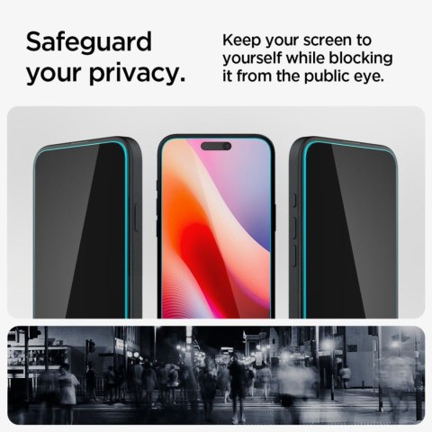 Szkło hartowane prywatyzujące na iPhone 15 / 16 z adapterem Glas.tR EzFit - 2 szt.