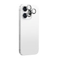 Szkło hartowane z ramką na soczewki aparatu do iPhone 16 Pro / 16 Pro Max - srebrne