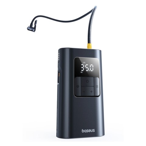 Kompresor do opon 2w1 z latarką i powerbankiem 6000mAh 75W - czarny