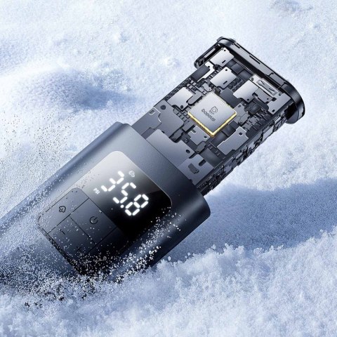 Kompresor do opon 2w1 z latarką i powerbankiem 6000mAh 75W - czarny