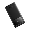 Powerbank 10000mAh USB-A USB-C z wyświetlaczem kablem 22.5W - czarny