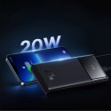 Powerbank 10000mAh USB-A USB-C z wyświetlaczem kablem 22.5W - czarny
