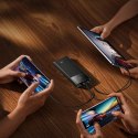 Powerbank 10000mAh USB-A USB-C z wyświetlaczem kablem 22.5W - czarny