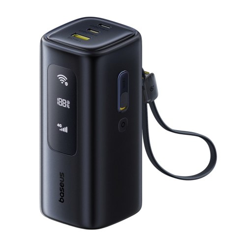 Powerbank 20000mAh USB-A USB-C z funkcją Wi-Fi 67W - czarny