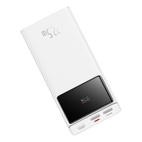 Powerbank 20000mAh USB-A USB-C z wyświetlaczem kablem 22.5W - biały