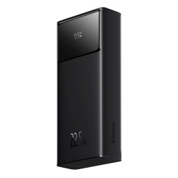 Powerbank 20000mAh USB-A USB-C z wyświetlaczem kablem 22.5W - czarny