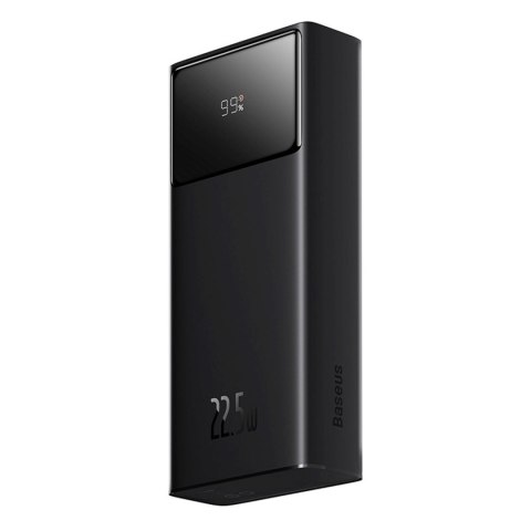 Powerbank 20000mAh USB-A USB-C z wyświetlaczem kablem 22.5W - czarny