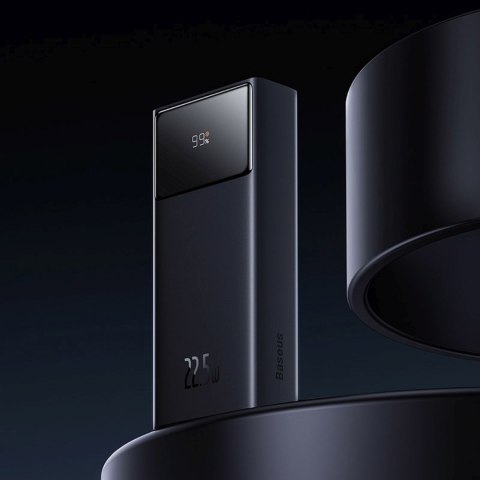 Powerbank 20000mAh USB-A USB-C z wyświetlaczem kablem 22.5W - czarny