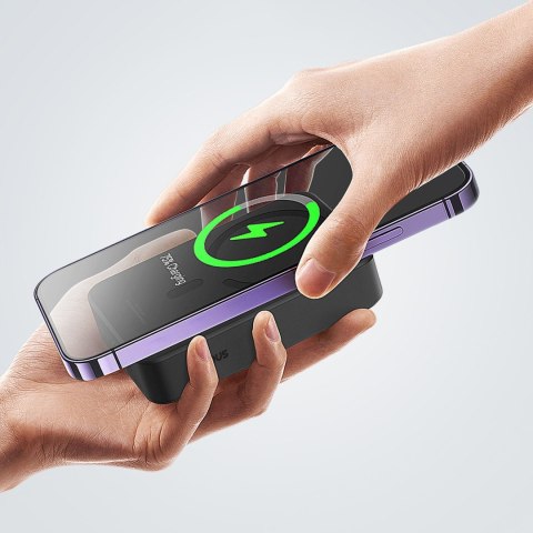Powerbank magnetyczny 20000mAh 20W EnerFill FM41 z kablem USB-C 30cm - czarny