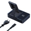 Stacja ładująca 5w1 bezprzewodowa USB-A USB-C ze zwijanym kablem Qi2 160W - czarna