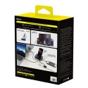 Stacja ładująca 5w1 bezprzewodowa USB-A USB-C ze zwijanym kablem Qi2 160W - czarna