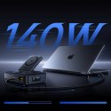 Stacja ładująca 5w1 bezprzewodowa USB-A USB-C ze zwijanym kablem Qi2 160W - czarna