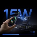 Stacja ładująca 5w1 bezprzewodowa USB-A USB-C ze zwijanym kablem Qi2 160W - czarna
