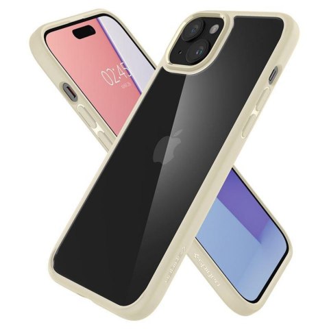 Etui pokrowiec na iPhone 15 Plus Crystal Hybrid - przezroczysto beżowe