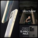 Etui pokrowiec na iPhone 15 Pro Max Crystal Hybrid - przezroczysto beżowe